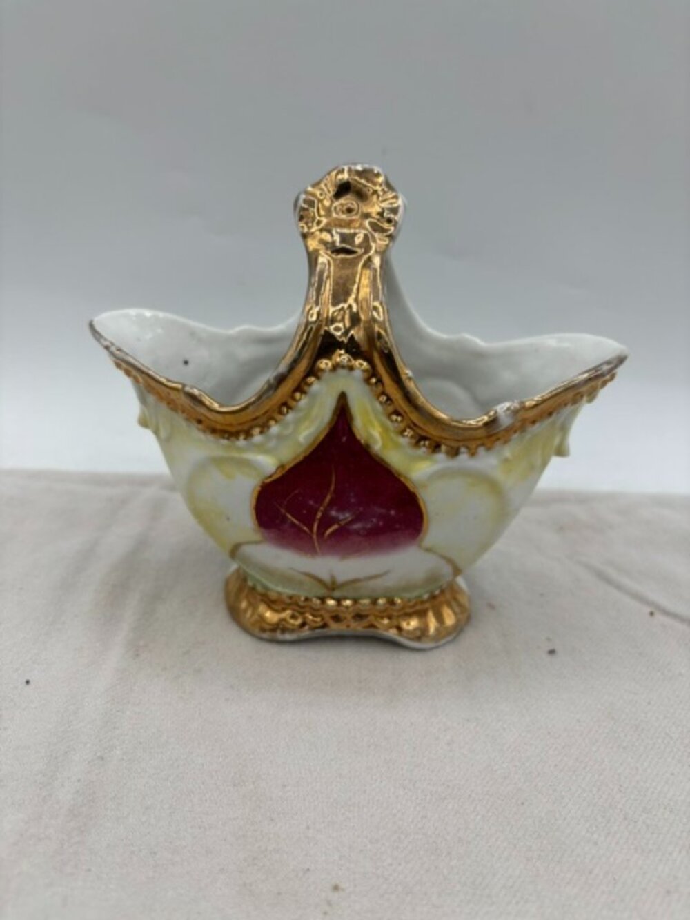 Mini Gold Edge Vintage Porcelain Basket From Germany